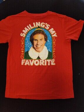 Women's Elf T-shirt Size Large Used Good Condition Shows Like Fading. Color Red